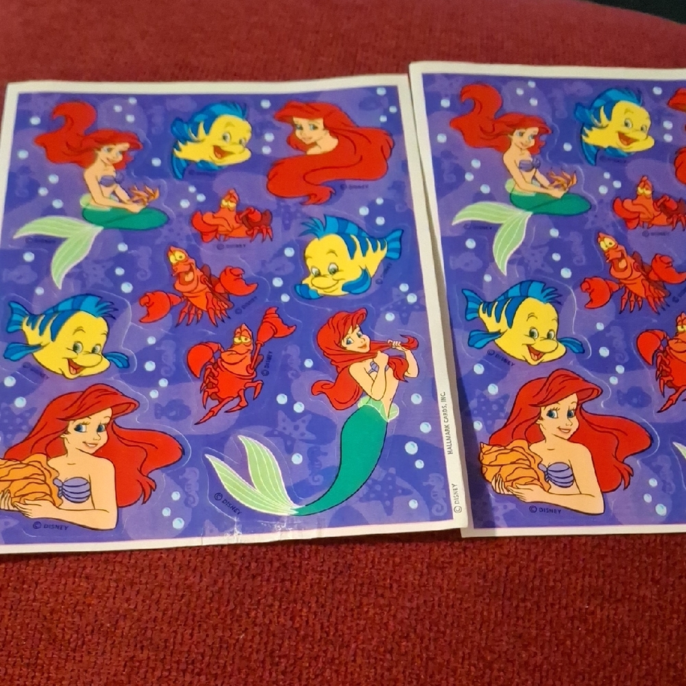 Disney Little Mermaid Stickers Hallmark Vintage
